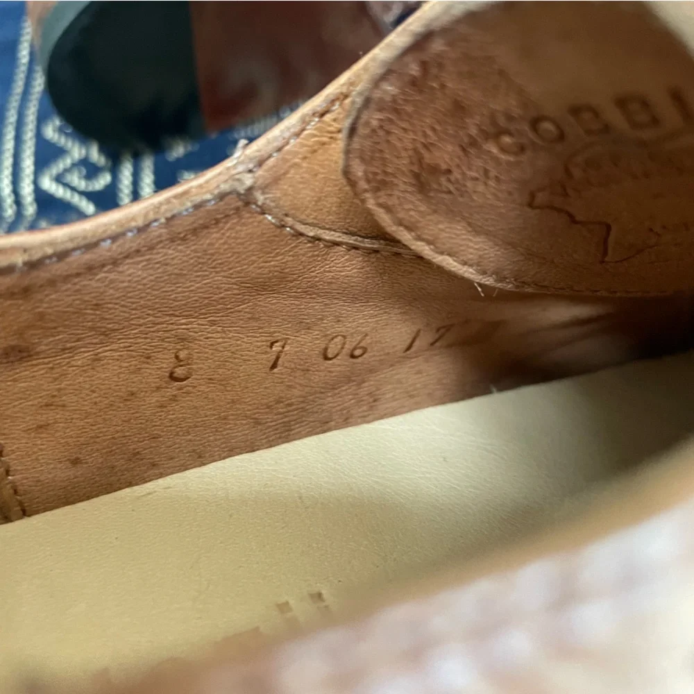 Bed|Stu Lita Oxfords Goodyear Welt Shoes Wingtip Rustic Brown Leather Size 7.5